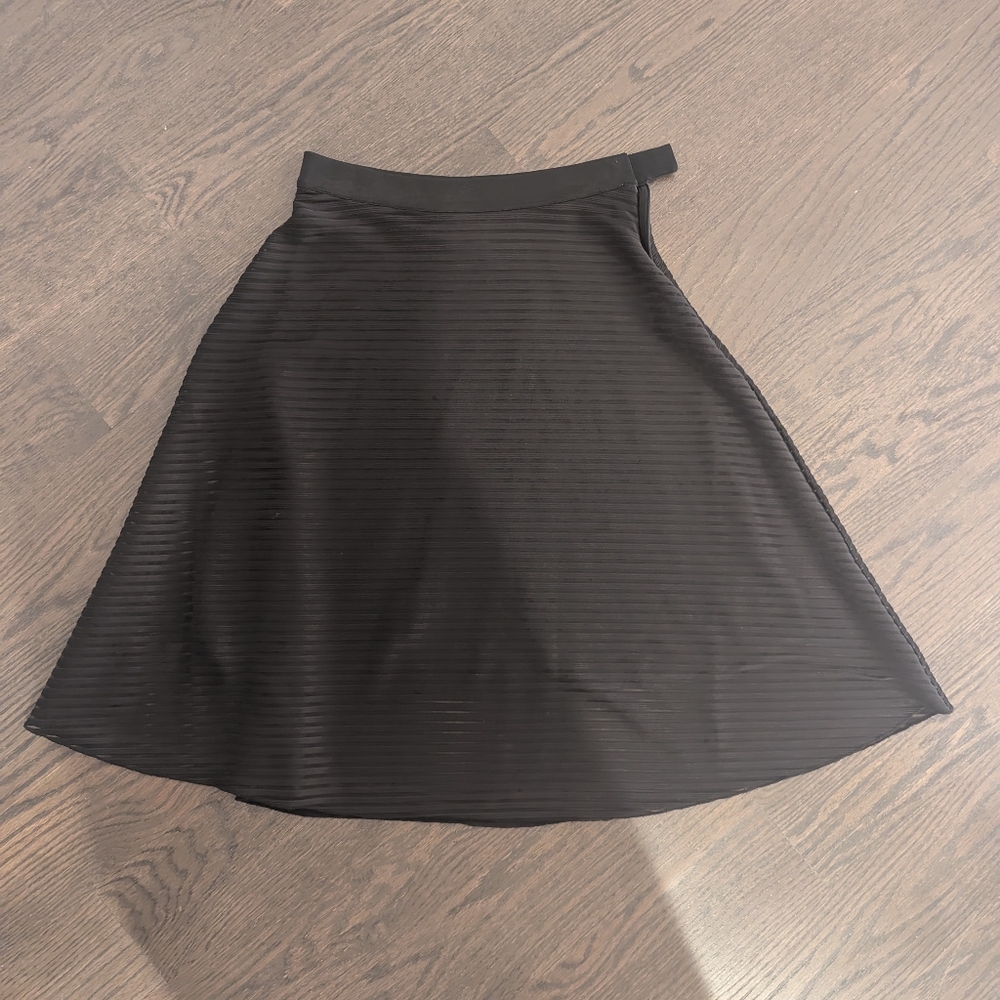 & Other Stories Mesh Striped Black A-Line Skirt Size 8 Great Condition